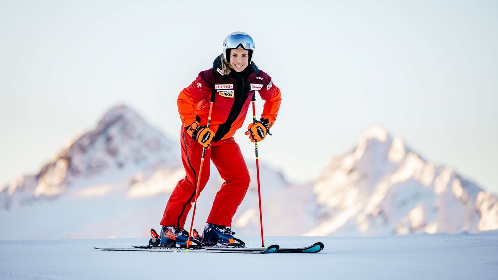 Ski-Rennfahrerin Jasmine Flury am Jakobshorn in Davos.